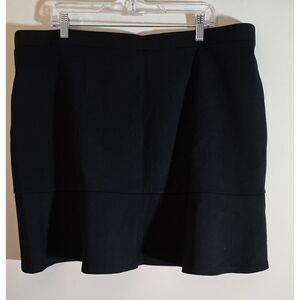 NEW Loft Black Knit Flutter Bottom Skirt Sz 20 2X Plus Casual Comfortable